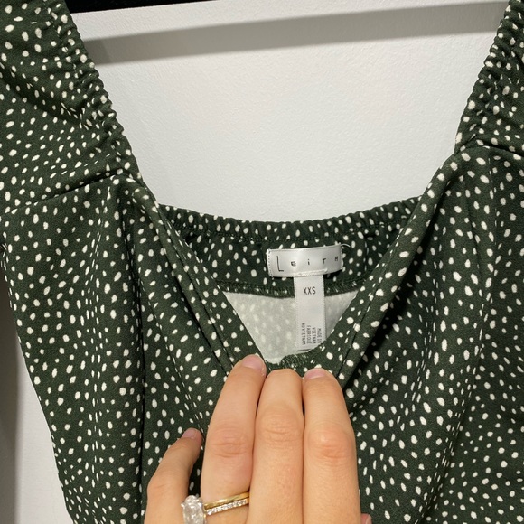 Leith xxs hunter green and polka dot dress - Picture 4 of 4